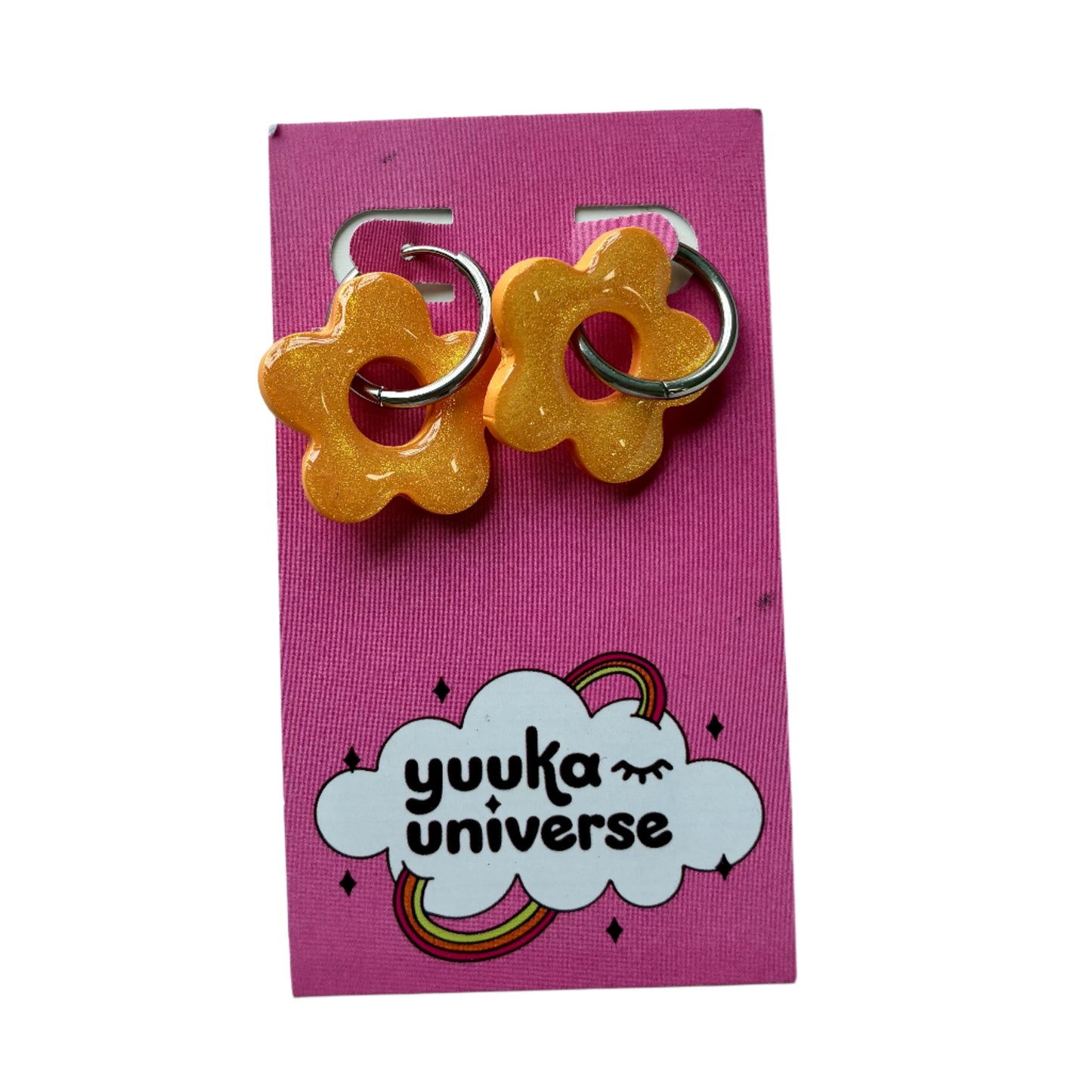 Flower Hoop Earrings (More Colors)