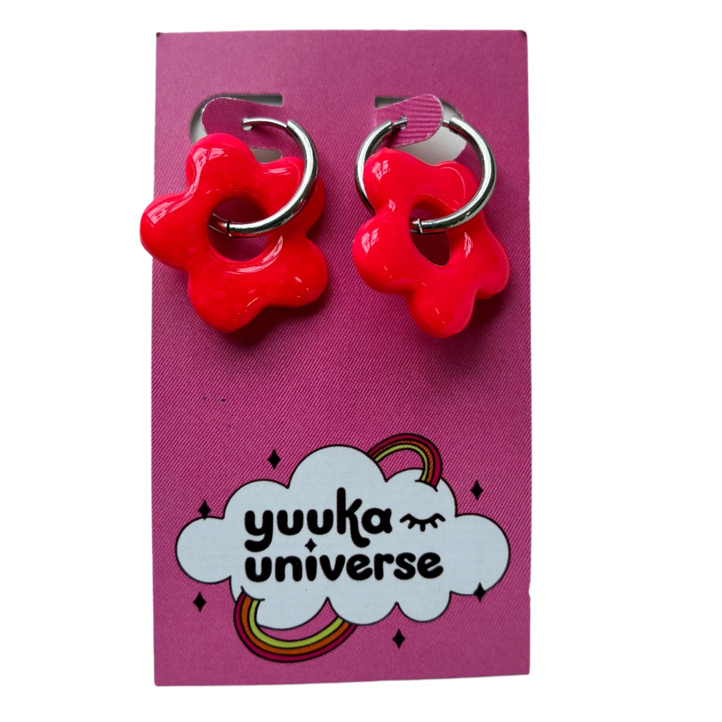 Flower Hoop Earrings (More Colors)