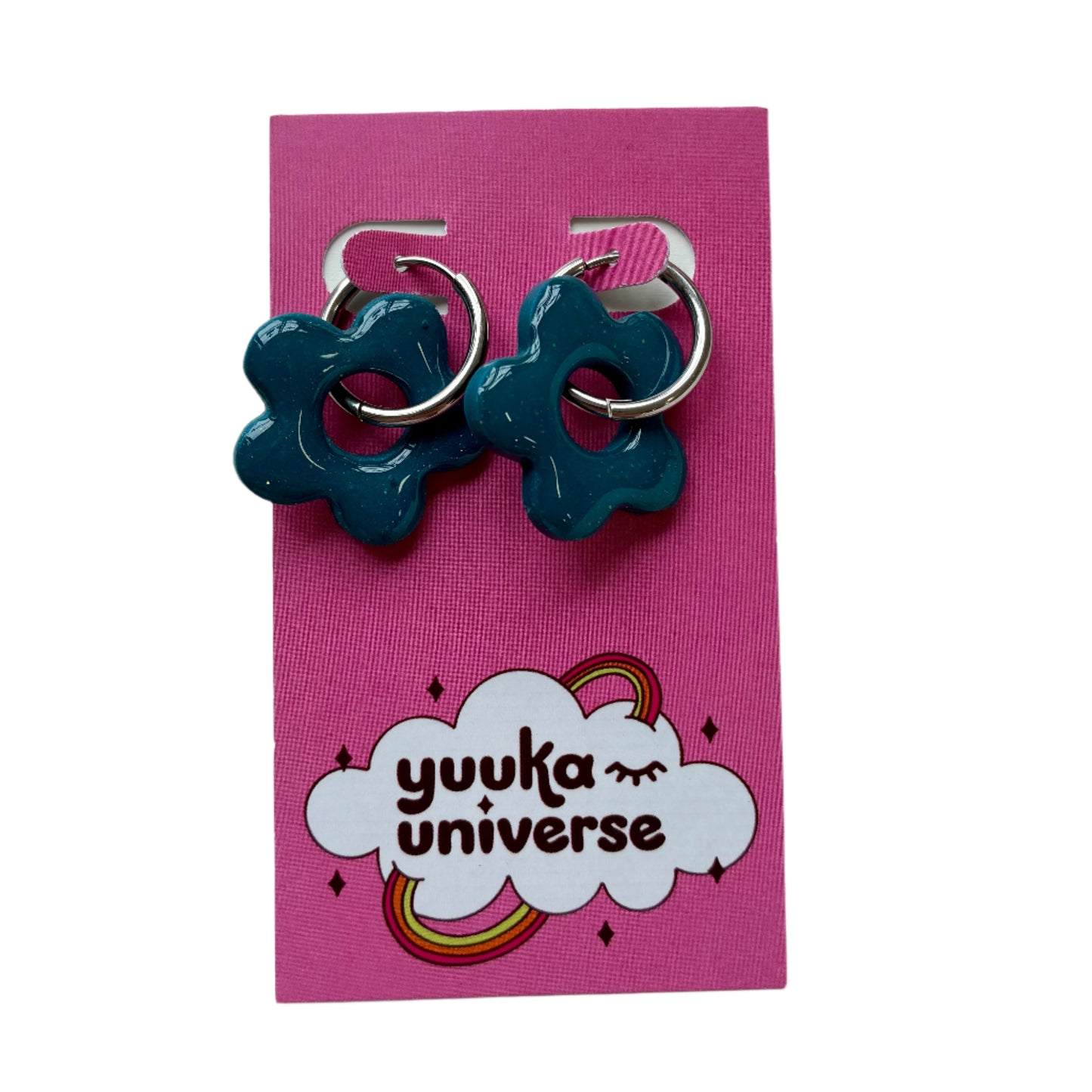 Flower Hoop Earrings (More Colors)