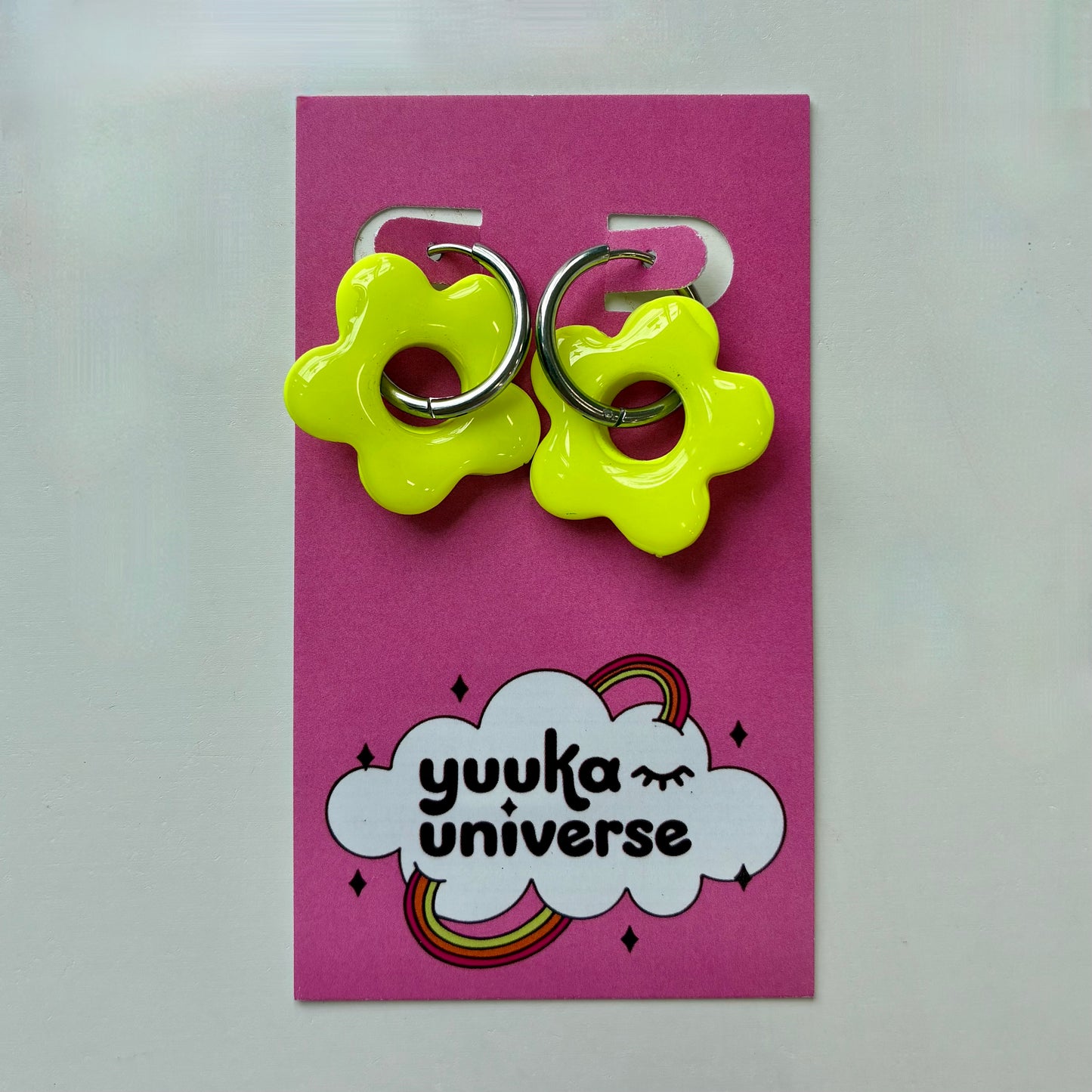 Flower Hoop Earrings (More Colors)