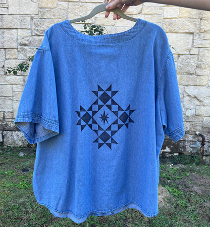 Denim Linocut Shirts