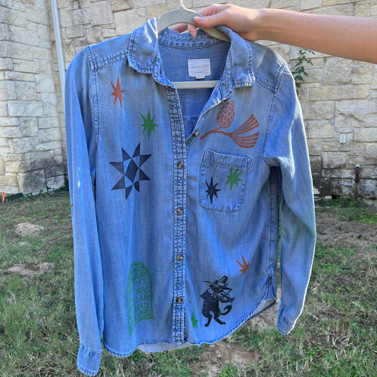Denim Linocut Shirts