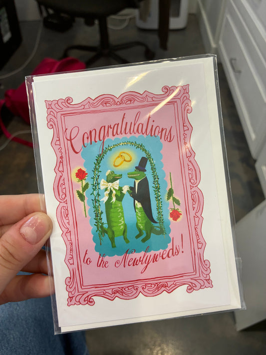 Alligator Newlyweds Card