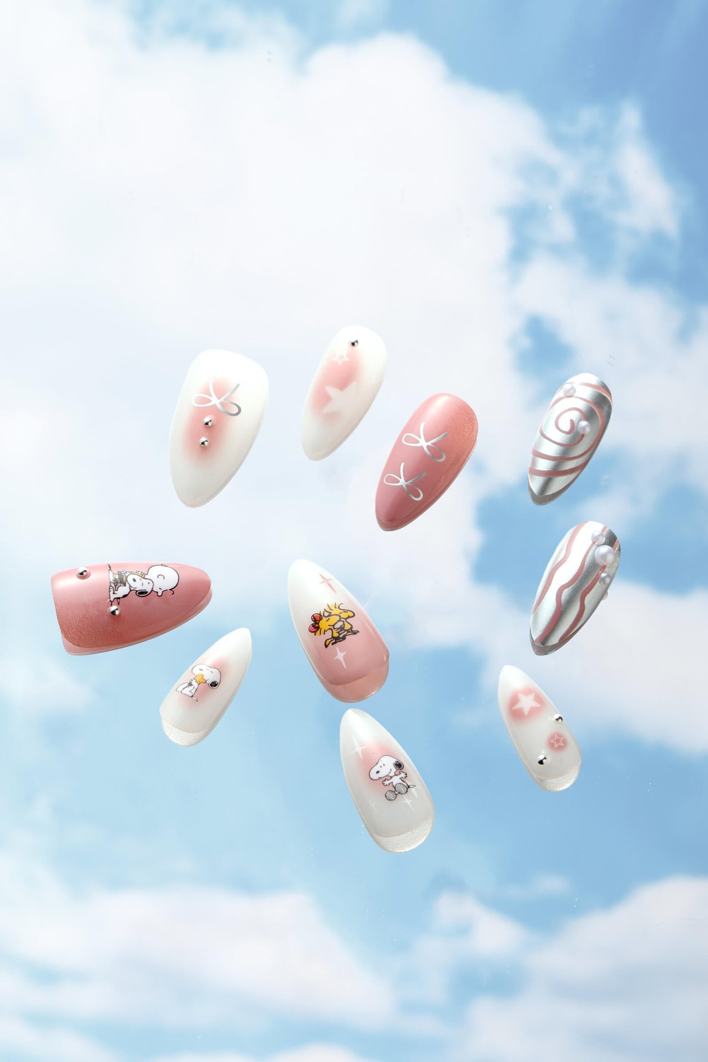 Swirls of Snoopy Nails
