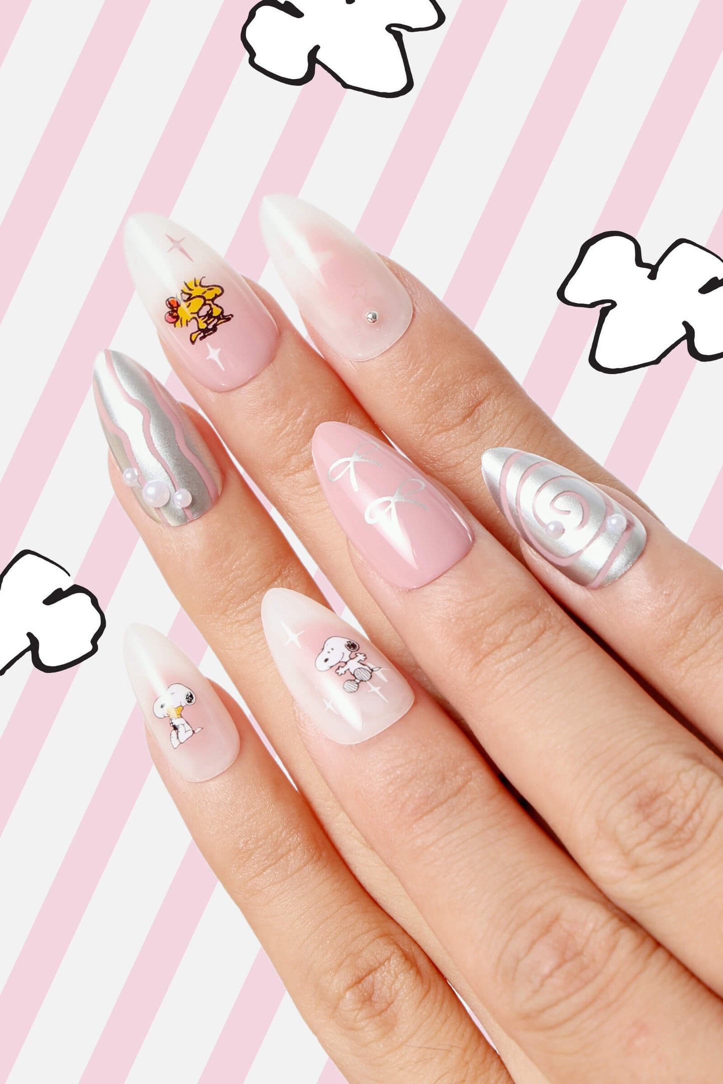 Swirls of Snoopy Nails