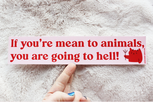 Mean To Animals Bumper Sticker