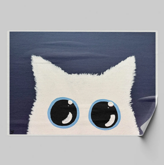 White Cat Sticker