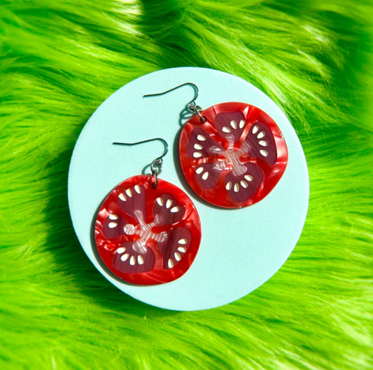 Tomato Slice Earrings
