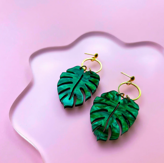 Monstera Earrings