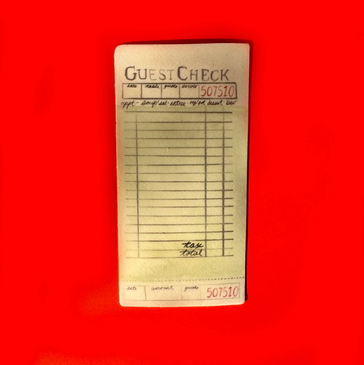 Guest Check Sticker