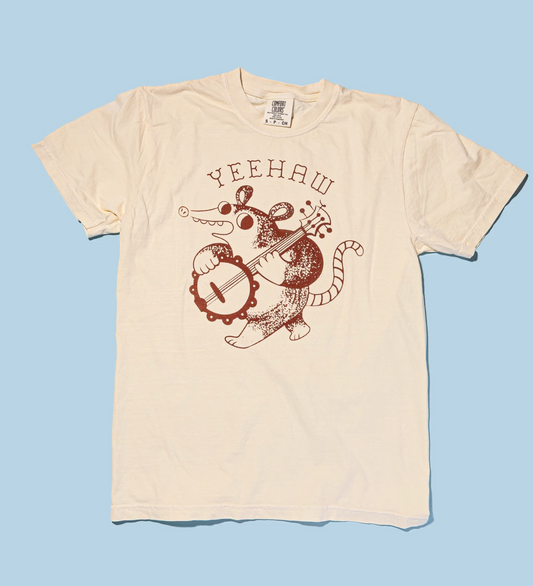 Yeehaw Banjo Possum Tees