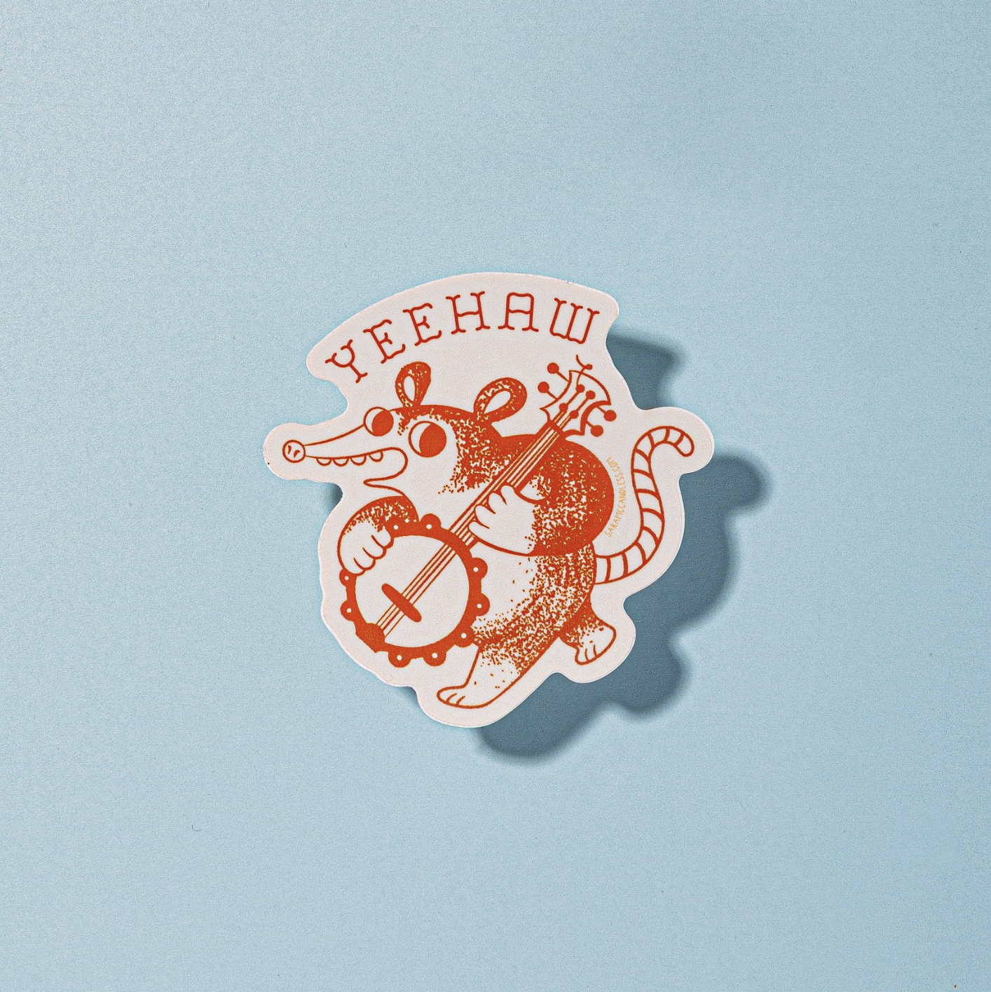 Yeehaw Banjo Possum Sticker