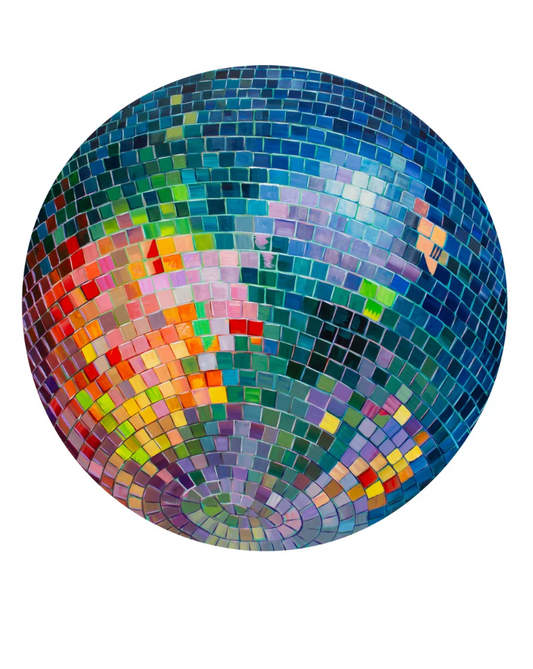Big Blue Disco Ball Print