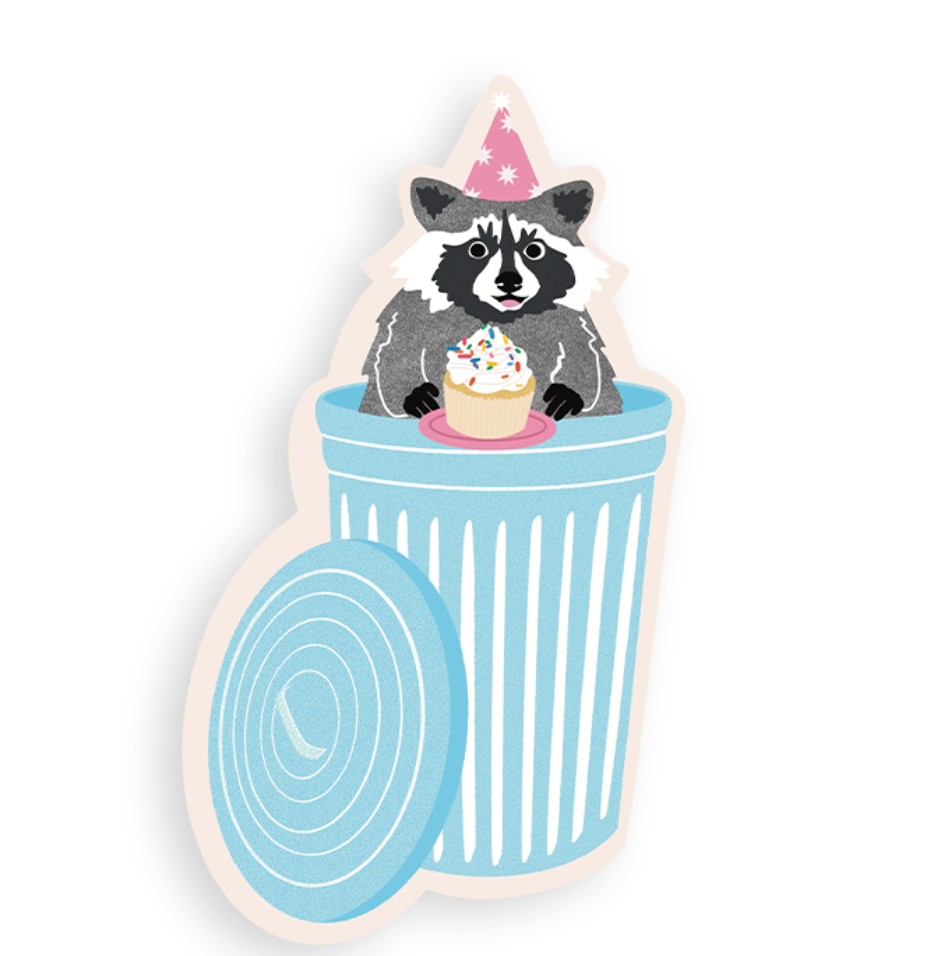 Party Raccoon Sticker