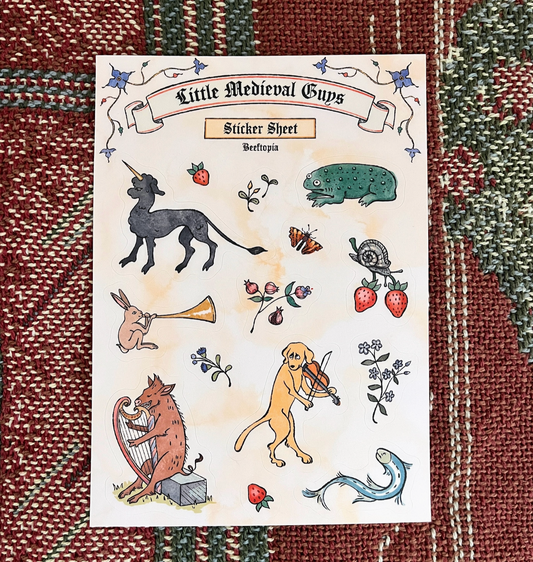 Little Medieval Guys Sticker Sheet