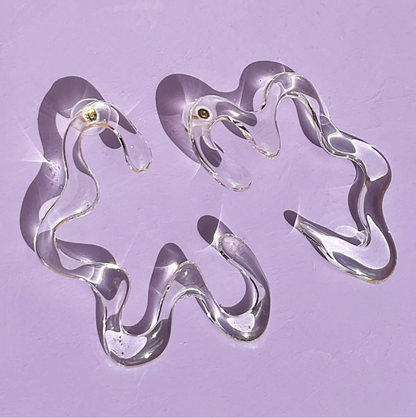 Half Squiggle Drop Earrings