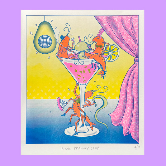 Pink Prawny Club Print