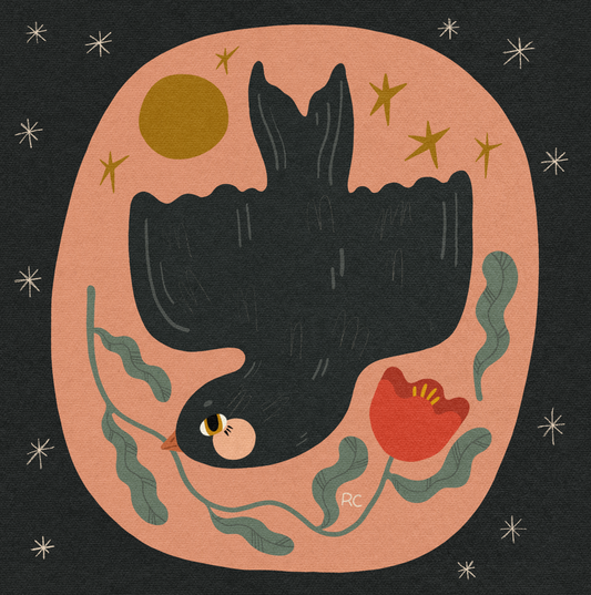 Black Bird Print