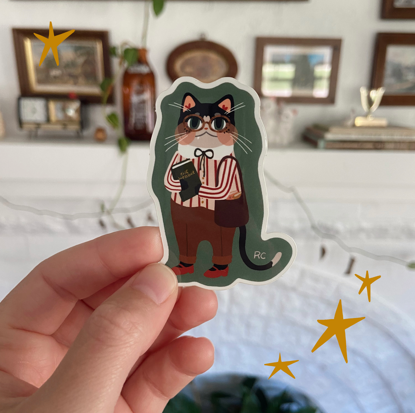 Book Cat Sticker