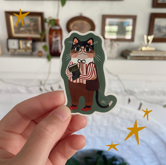 Book Cat Sticker