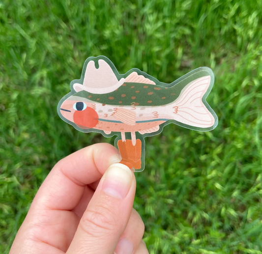 Cowboy Fish Sticker