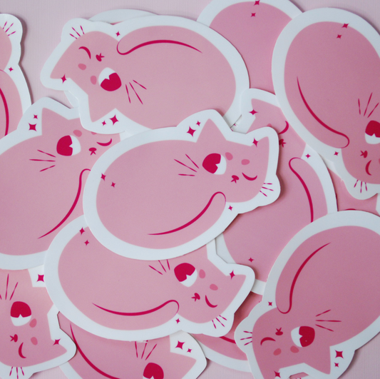 Pink Cat Sticker