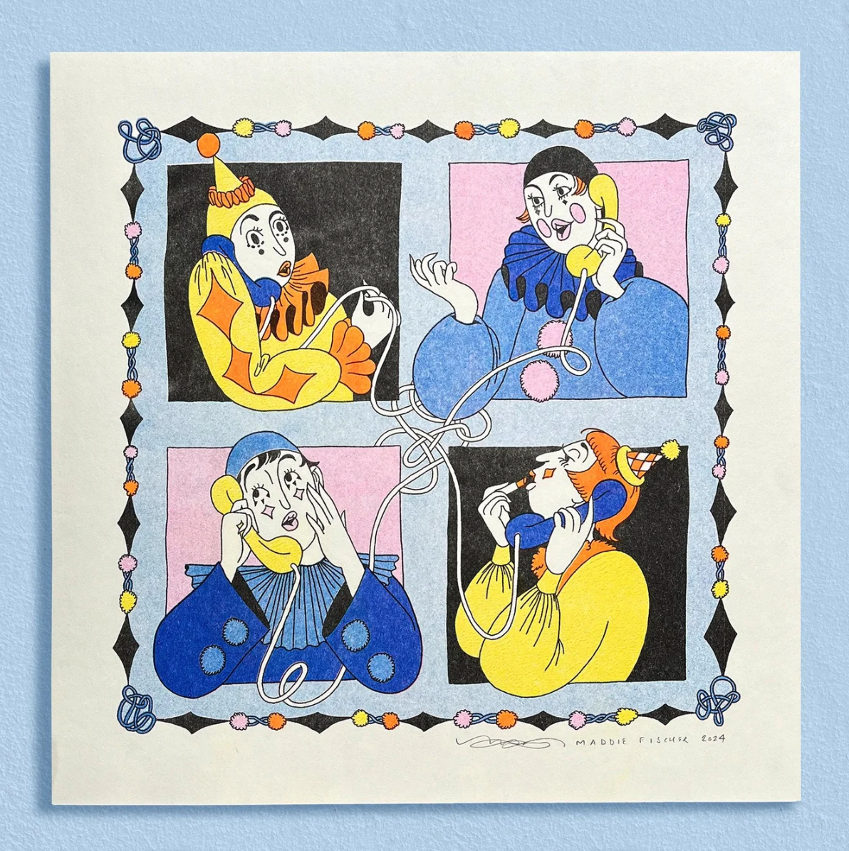 Clown Conference Call Riso Print