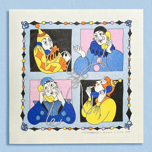 Clown Conference Call Riso Print