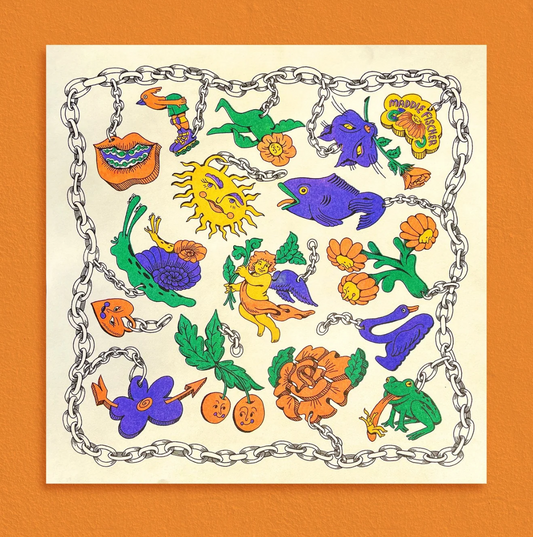 Keychain Charms Riso Print