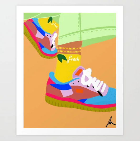 Strawberry Sneakers Art Print