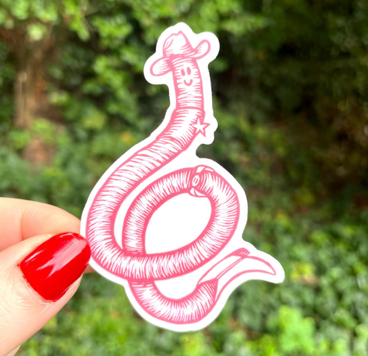 Cowboy Worm Sticker