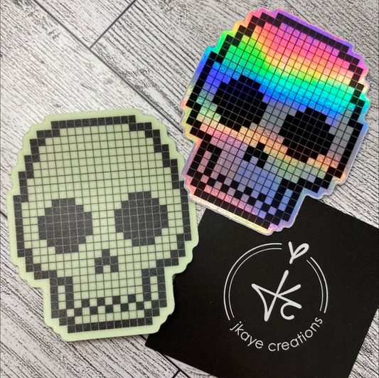 Pixel Skull Sticker