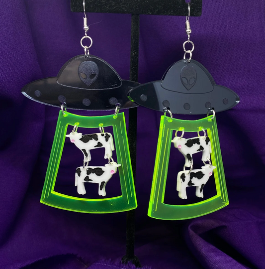 Cow/UFO Earrings