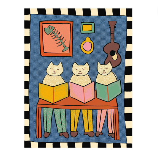 Cat Book Club Prints