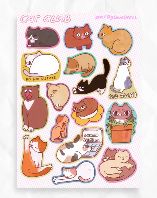 Cat Club Sticker Sheet