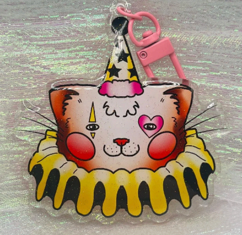 Clown Cat Keychain