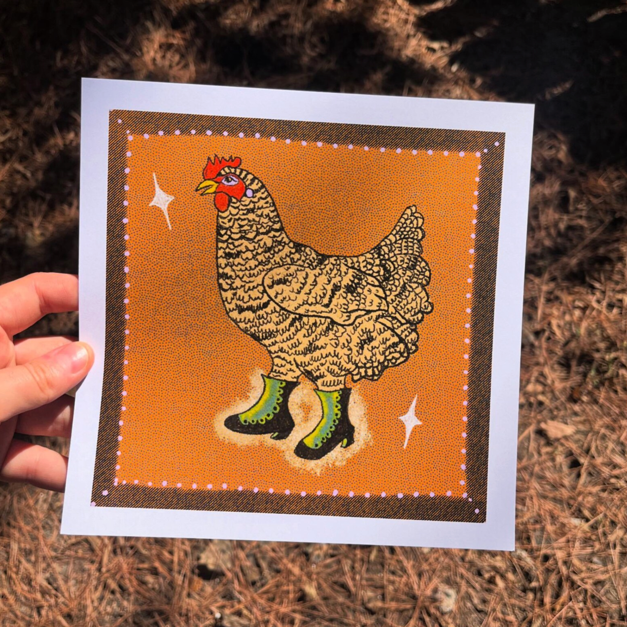 Chick In Boots Print