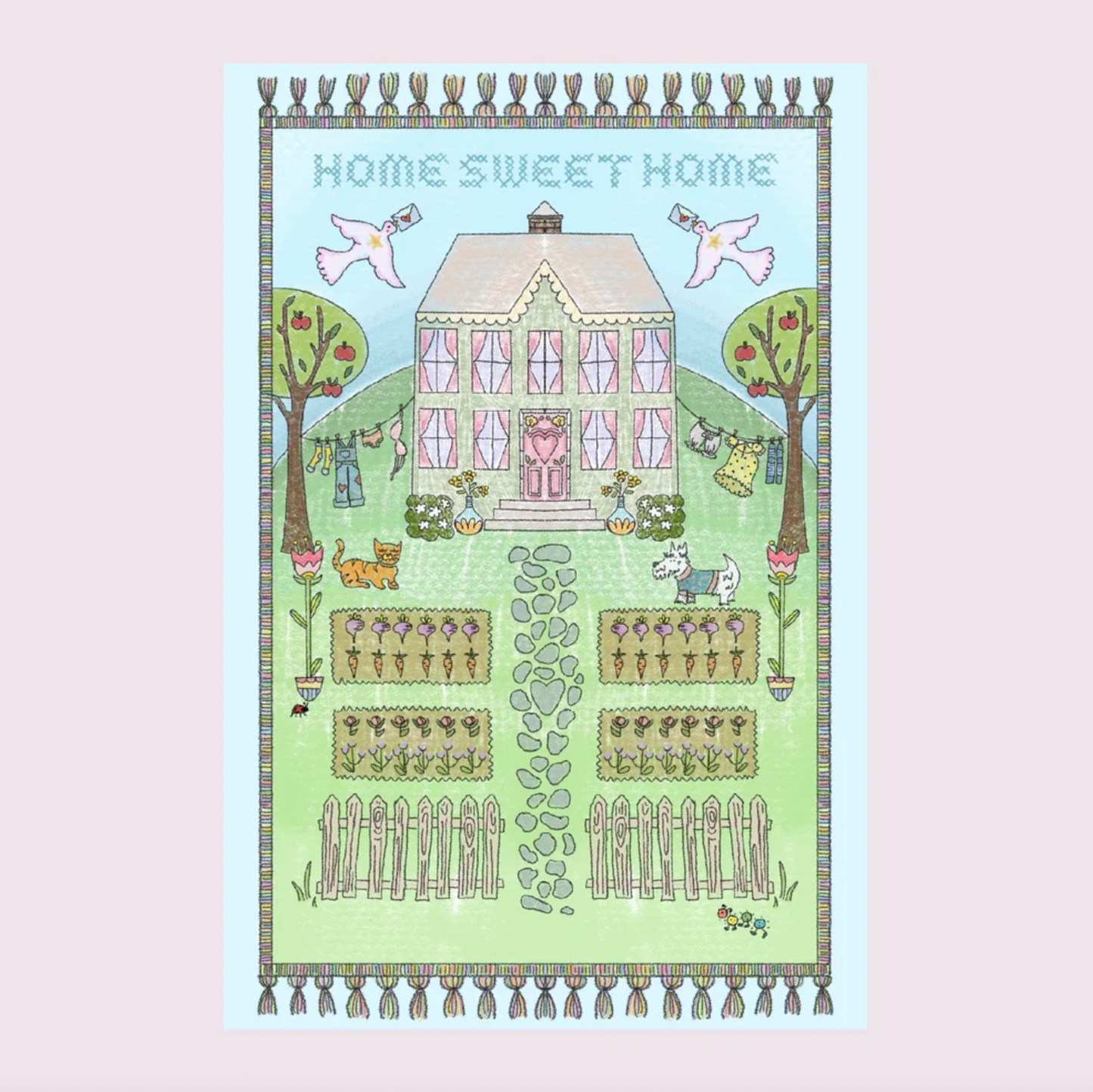 September Blue Postcard