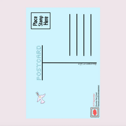 September Blue Postcard