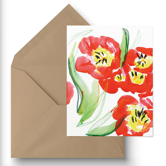 Blooming Tulips Greeting Card