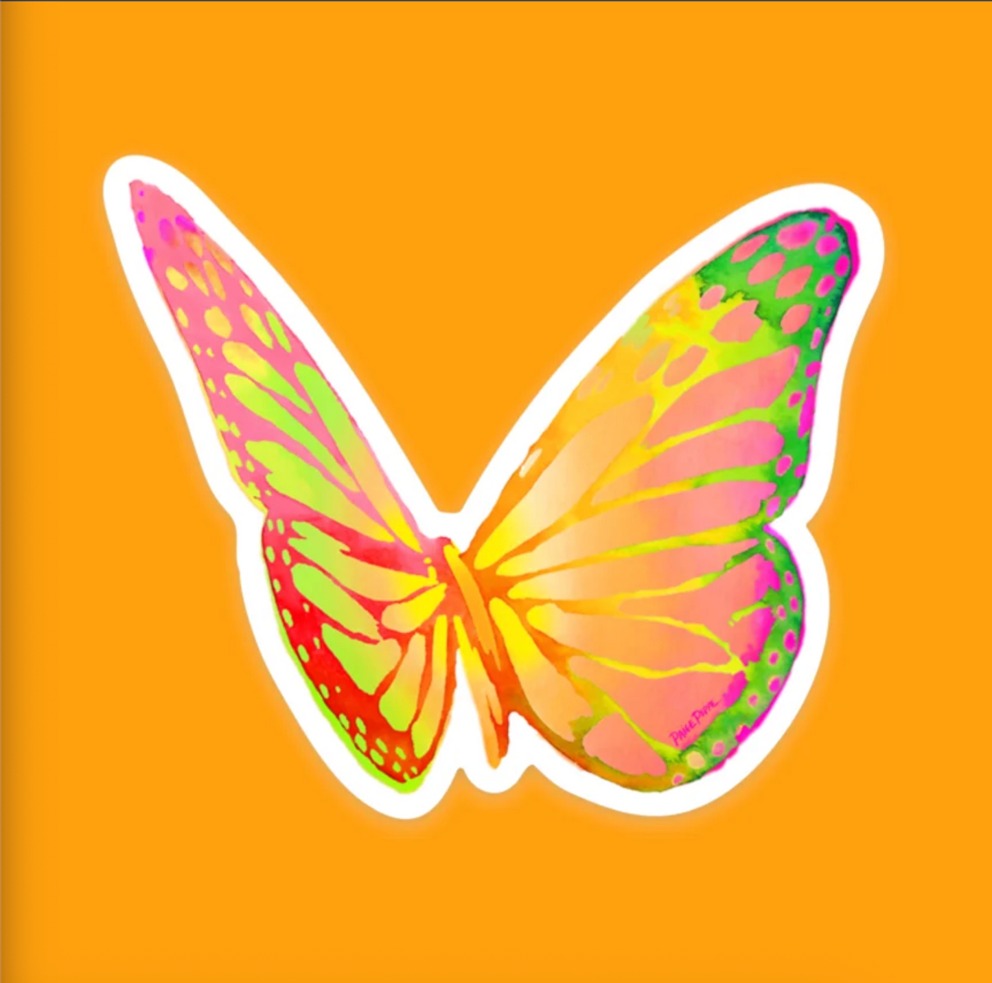 Technicolor Butterfly Sticker