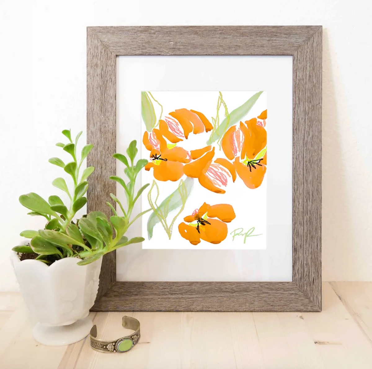 Tulip Flourish Watercolor Art Print