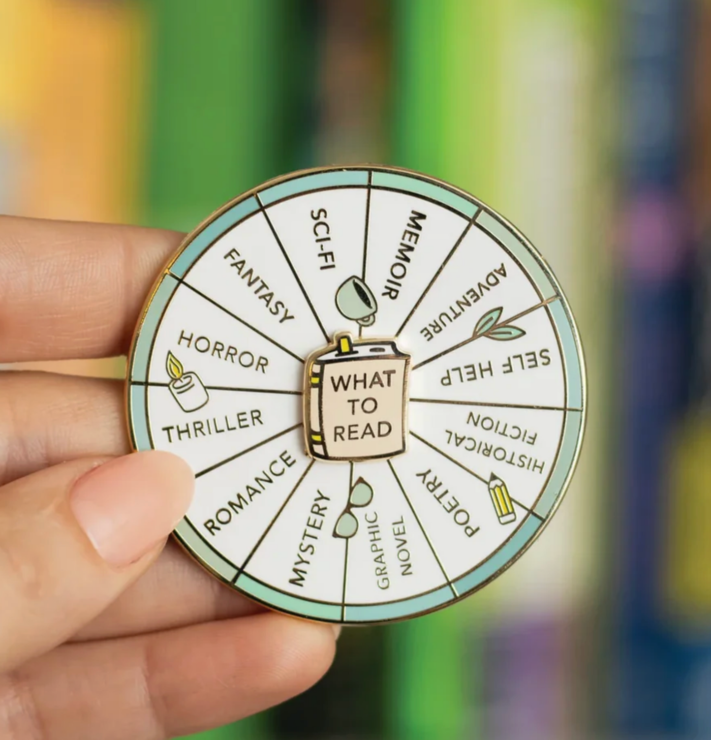 'What to Read' Spinning Pin