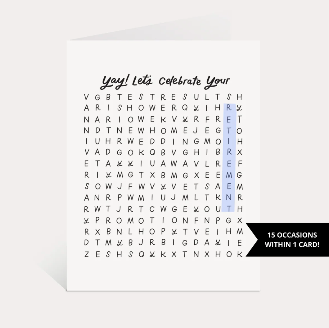 Let's Celebrate Your... 'Word Search' Card