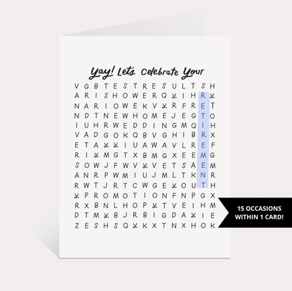 Let's Celebrate Your... 'Word Search' Card