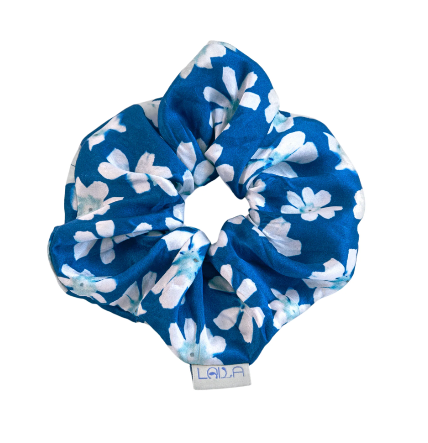 Cyanotype Silk Scrunchie