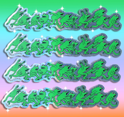 Frantic Frogs Sticker - Sparkly