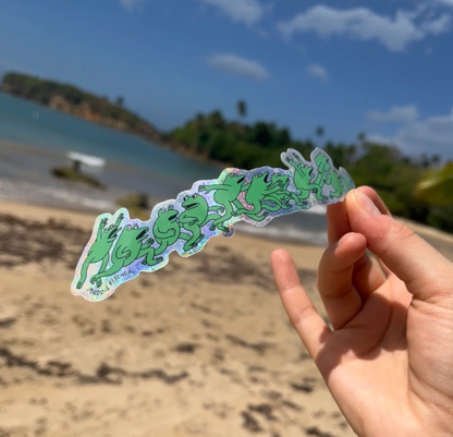 Frantic Frogs Sticker - Sparkly