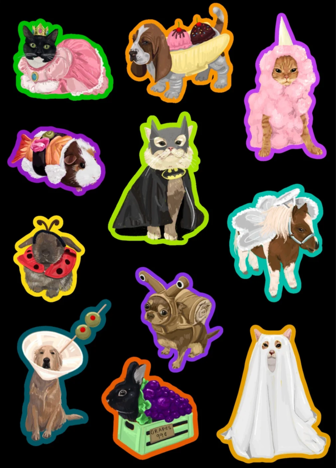 Pet Costume Party Sticker Sheet