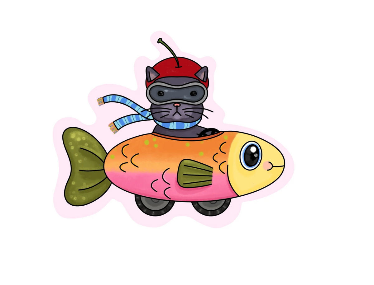 Cat-fish Car Sticker